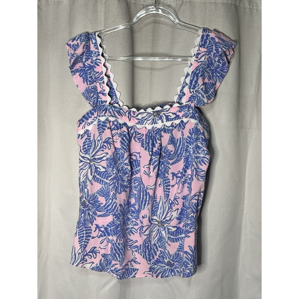 Lilly Pulitzer Gyah Sleeveless Top - Conch Shell Pink Up Scale Size L Large